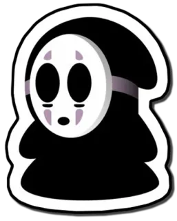 👻 ca51f0da sticker, ghost, mask, black, white, character whatsapp sticker