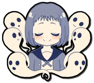 👻 d9943638 anime, girl, ghosts, cute, sticker, cartoon whatsapp sticker