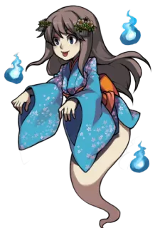👻 e644d271 anime, manga, ghost, spirit, kimono, japanese, girl whatsapp sticker