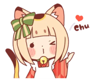 🎃 14f13fb4 Chu 动漫, 猫, 卡哇伊, 可爱, 贴纸, 卡通 telegram sticker