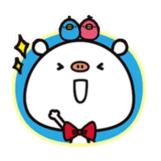 😀 01bd6425 Schwein, niedlich, Cartoon, Tiere, lustig, Figur, Vögel telegram sticker