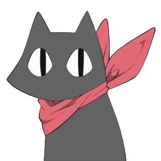 👀 bb0dd3b0 chat, écharpe, mignon, animal, dessin animé, chat noir telegram sticker