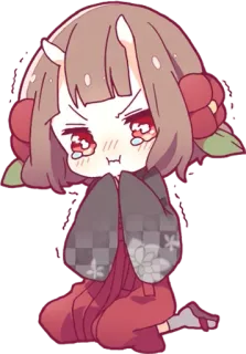 😡 2709479e 애니메이션, 귀여운, 캐릭터, 일러스트, 카와이, 치비, 슬픈, 우는 telegram sticker