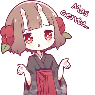 👐 c852a6d2 Mas gente... 애니메이션, 귀여운, 여자, 질문, 혼란스러운 telegram sticker