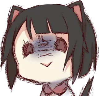 😈 e0a17594 고양이 소녀, 애니메이션, 무서워, 괴로운, 만화 telegram sticker