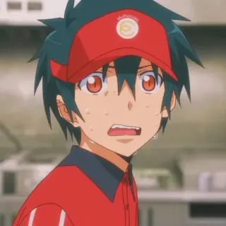 💈 6a8981c9 Sadao Maou The Devil Is a Part-Timer! McRonald anime, devil, work, fast food, mcdonalds, funny, cartoon whatsapp sticker