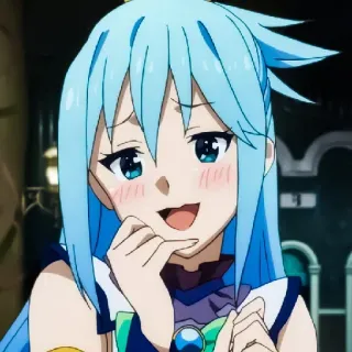 💈 77ec7fe7 Aqua KonoSuba anime, konosuba, aqua, isekai, goddess, funny, cute, kawaii whatsapp sticker