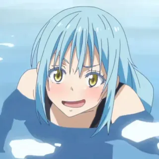🦕 1aff404c Rimuru Tempest That Time I Got Reincarnated as a Slime Anime, Slime, Rimuru, Tempest, Isekai, blauw haar telegram sticker
