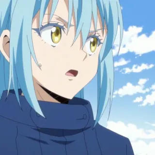 🦕 4b7537a6 Rimuru Tempest That Time I Got Reincarnated as a Slime Anime, Rimuru Tempest, That Time I Got Reincarnated as a Slime, Isekai, Blauw haar, Anime personage telegram sticker