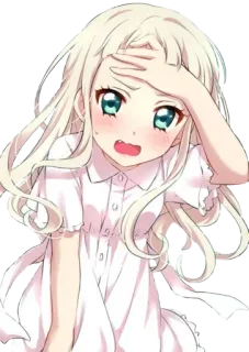 😢 037837b1 anime, chica, avergonzada, dibujos animados, linda, impactada, kawaii, chica anime telegram sticker