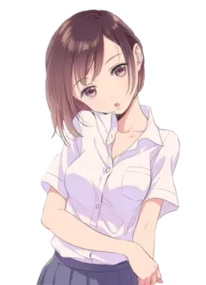 😮 0d77f367 chica anime, uniforme escolar, linda, femenina, dibujo animado, estudiante telegram sticker