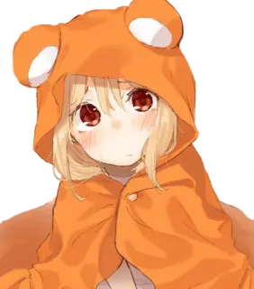 👀 5d6808af anime, sudadera oso, lindo, chica, dibujos animados, adorable, personaje telegram sticker
