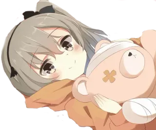 😊 d7797926 Anime, Chica, Dibujos animados, Lindo, Kawaii, Peluche, Vendajes telegram sticker