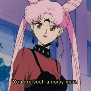 😣 8b5be61f Black Lady Sailor Moon You are such a noisy man. Anime, Sailor Moon, Black Lady, Manga, Bösewicht, Zitat telegram sticker