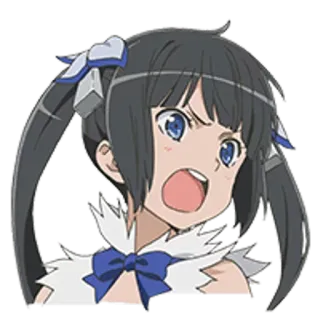 😧 1923f069 Hestia Is It Wrong to Try to Pick Up Girls in a Dungeon? anime, hestia, is it wrong to try to pick up girls in a dungeon?, angry, surprised telegram sticker