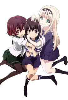 🙄 41623756 anime, girls, friends, school uniforms, cute telegram sticker