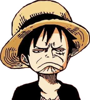 😩 80e9f6e4 Monkey D. Luffy One Piece Monkey D. Luffy, One Piece, anime, manga, character, straw hat, pirate, cartoon telegram sticker
