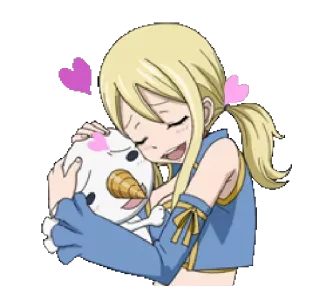 😍 824fa704 Lucy Heartfilia Fairy Tail anime, cute, hearts, girl, cartoon telegram sticker