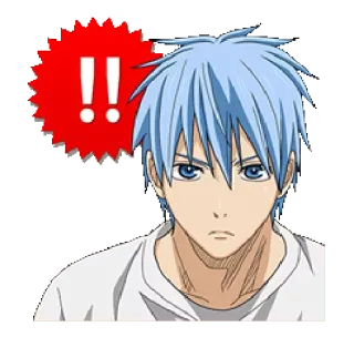‼ 8dcb653d Kuroko Kuroko's Basketball anime, character, basketball, kuroko, exclamation, warning telegram sticker