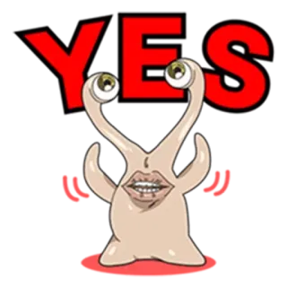 👍 36467ad6 YES stiker, ya, monster, makhluk telegram sticker