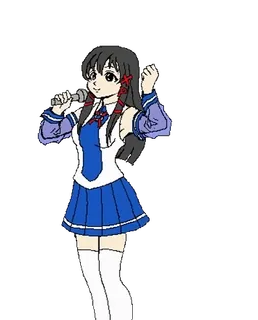 👩‍🎤 129d167f Anime, Gadis, Mikrofon, Penyanyi, Seragam sekolah, Penampilan telegram sticker
