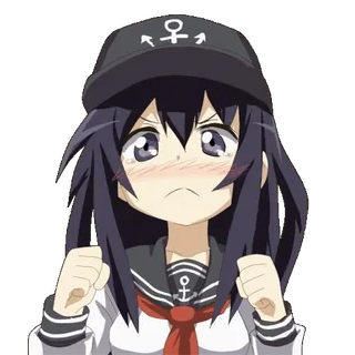 😫 16232bc9 Anime, Gadis, Marah, Lucu, Seragam pelaut, Kesal, Kartun, Karakter telegram sticker