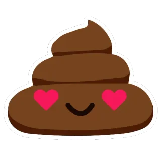 😍 31ff2ac0 Emoji, Cacca, Occhi a cuore, Carino, Divertente, Marrone whatsapp sticker