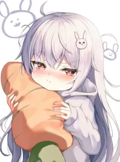 😤 04f5f12e anime, cute, girl, bunny, carrot whatsapp sticker