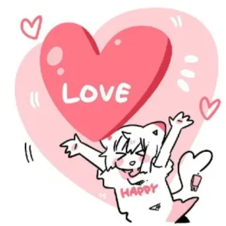 ❤️ 1563cb75 LOVE HAPPY love, happy, cat, heart, cute whatsapp sticker