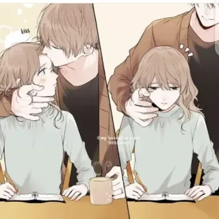 😘 1f358bcd kiss kiss, love, couple, romance, affection whatsapp sticker