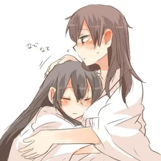 ♥ 27153157 なで なで anime, hug, affection, friendship, cute whatsapp sticker