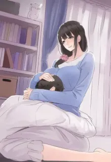 🤗 4d6e3a94 anime, woman, man, domestic, affection, love whatsapp sticker