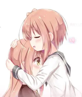 🤗 79479678 anime, girls, hug, friends, cute whatsapp sticker