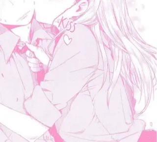 😘 f1b9cf39 Kiss kiss, romance, love, anime, couple, heart, cute whatsapp sticker