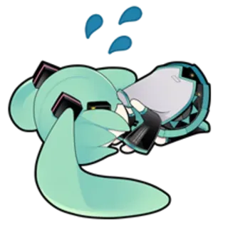 😥 1ae0ac44 Hatsune Miku Anime, Vocaloid, Chibi, Carino, Kawaii, Miku telegram sticker