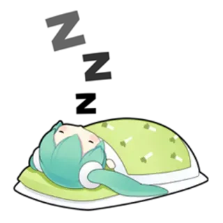 😴 c5725a90 sonno, dormire, anime, chibi, cuscino, coperta telegram sticker