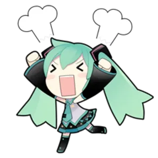 😠 d463196f Hatsune Miku Anime, Cartone animato, Vocaloid, Kawaii, Arrabbiato, Chibi telegram sticker