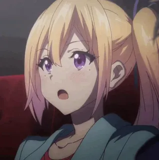 🏅 d88b1e6a Anime, Mädchen, Pferdeschwanz, lila Augen telegram sticker