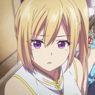 🏅 fafe63a4 Anime, Mädchen, blonde Haare, lila Augen telegram sticker