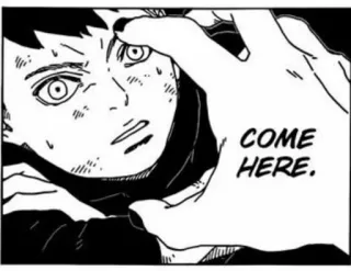 🛸 00995733 COME HERE. Манга, Аниме, Хватание, Рука, Лицо, Комикс, Японский telegram sticker