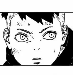 🛸 eb0734b2 Аниме, Манга, Персонаж, Портрет, Черно-белое telegram sticker