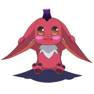 😊 62c79e65 Terriermon Digimon anime, digital monster, cute, cartoon, pet, kawaii, animal telegram sticker