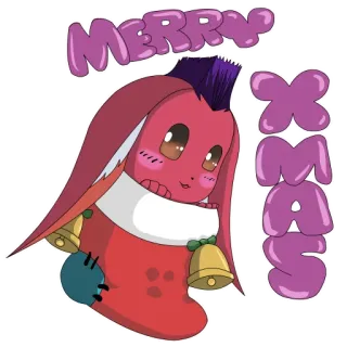 🧦 ef77e5d8 MERRY XMAS Christmas, Merry Christmas, holiday, bunny, cartoon telegram sticker
