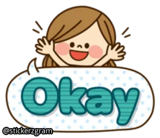 👍 1f3ecf62 Okay ok, okay, accordo, approvazione, carino, cartone animato telegram sticker