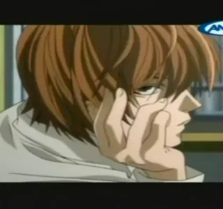 🙄 1f6cffbe Light Yagami Death Note 动漫, 漫画, 角色, 肖像, 思考 telegram sticker