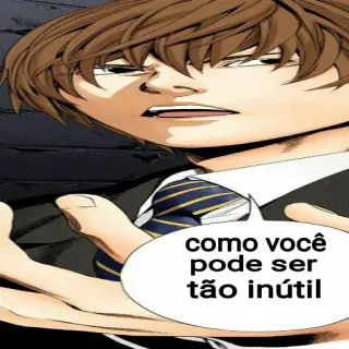 😡 29beea22 Light Yagami Death Note como você pode ser tão inútil 动漫, 漫画, 角色, 对话框, 侮辱 telegram sticker