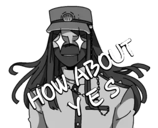 🌚 8694a4d6 HOW ABOUT YES アニメ, 漫画, はい, 星, モノクロ telegram sticker