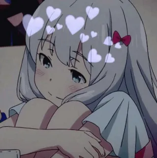 ✨ 96e2aa23 Anime, Chica, Linda, Corazones, Dibujos animados telegram sticker