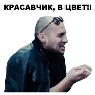 👍 baf274ca КРАСАВЧИК, В ЦВЕТ!! telegram sticker