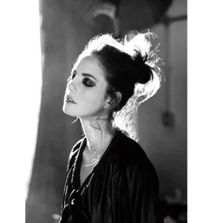 💛 e4a50b2d 女人, 肖像, 黑白, 单色, 美丽, 时尚 telegram sticker